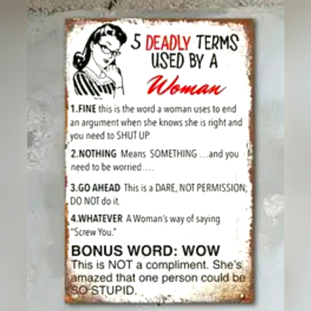 NWT Funny Tin Sign